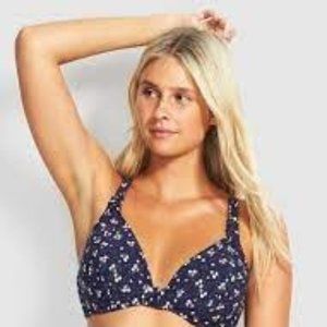 NWT Seafolly F Cup Halter in Indigo Remix